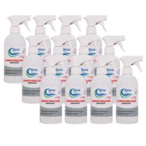 BSW Bio Science Desinfektionslösung 12 x 500 ml Sprühflasche Desinfektion