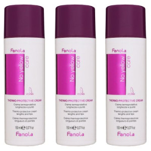 Fanola No Yellow 3 x 150 ml Thermo Protective Creme Haarcreme Stylingcreme Hitzeschutz