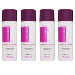 Fanola No Yellow 4 x 150 ml Thermo Protective Creme Haarcreme Stylingcreme Hitzeschutz