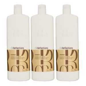 Wella Oil Reflections 3 x 1000 ml Shampoo Feuchtigkeitsshampoo
