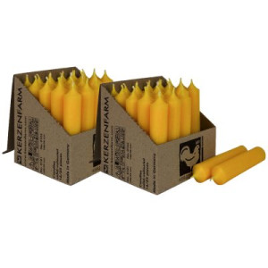 2 x 25 Stabkerzen Currygelb 100 x 22 mm Kerzenfarm Kerzen Candle