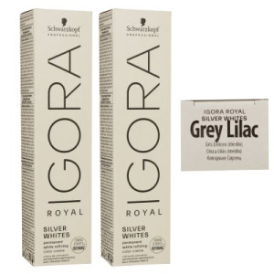 Schwarzkopf Igora Royal Absolutes Silver White 2 x 60 ml Grey Lilac - Grau Lila