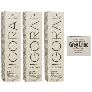 Schwarzkopf Igora Royal Absolutes Silver White 3 x 60 ml Grey Lilac - Grau Lila