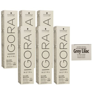 Schwarzkopf Igora Royal Absolutes Silver White 6 x 60 ml Grey Lilac - Grau Lila