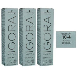Schwarzkopf Igora Royal Highlifts 3 x 60 ml 10-4 ultrablond beige