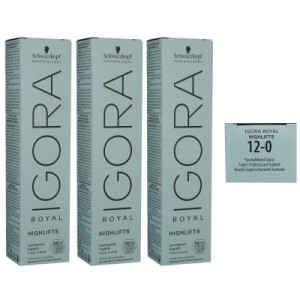 Schwarzkopf Igora Royal Highlifts 3 x 60 ml 12-0 spezialblond natur