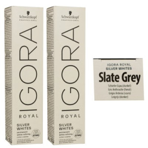 Schwarzkopf Igora Royal Absolutes Silver White 2 x 60 ml Slate Gray - Schiefer Grau