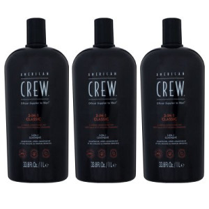 American Crew 3 in 1 3 x 1000 ml Shampoo & Conditioner & Body Wash