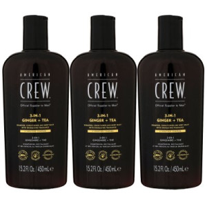 American Crew Ginger & Tea Energizing 3 x 450 ml 3-in-1 Shampoo Conditioner Body Wash