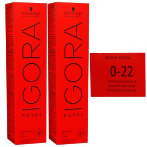 Schwarzkopf Igora Royal 2 x 60 ml 0-22 anti orange konzentrat Haarfarbe Cremefarbe