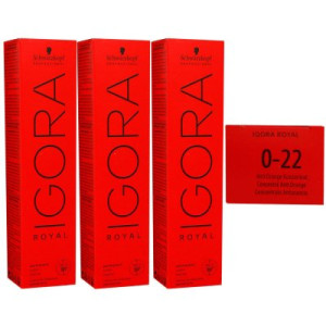 Schwarzkopf Igora Royal 3 x 60 ml 0-22 anti orange konzentrat Haarfarbe Cremefarbe