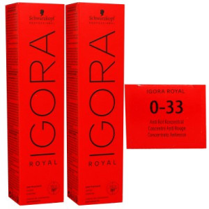 Schwarzkopf Igora Royal 2 x 60 ml 0-33 anti rot konzentrat Haarfarbe Cremefarbe