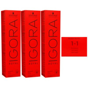 Schwarzkopf Igora Royal 3 x 60 ml 1-1 blauschwarz Haarfarbe Cremefarbe