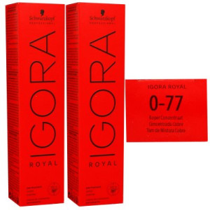 Schwarzkopf Igora Royal 2 x 60 ml 0-77 kupfer konzentrat Haarfarbe Cremefarbe