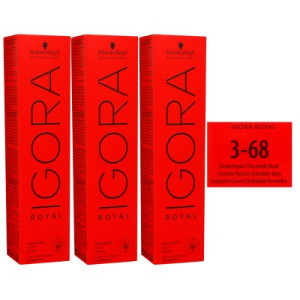 Schwarzkopf Igora Royal 3 x 60 ml 3-68 dunkelbraun schoko rot Haarfarbe Cremefarbe