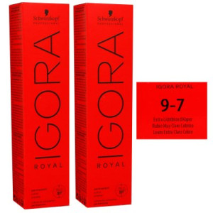 Schwarzkopf Igora Royal 2 x 60 ml 9-7 extra hellblond kupfer Haarfarbe Cremefarbe