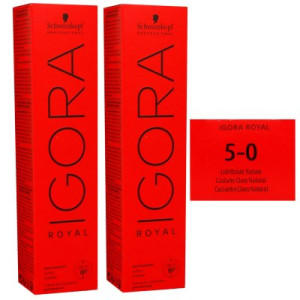 Schwarzkopf Igora Royal 2 x 60 ml 5-0 hellbraun Haarfarbe Cremefarbe