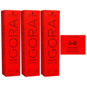 Schwarzkopf Igora Royal 3 x 60 ml 5-0 hellbraun Haarfarbe Cremefarbe