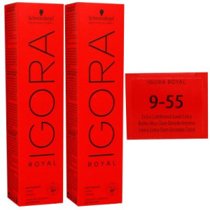 Schwarzkopf Igora Royal 2 x 60 ml 9-55 extra hellblond gold extra Haarfarbe Cremefarbe