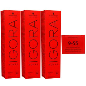 Schwarzkopf Igora Royal 3 x 60 ml 9-55 extra hellblond gold extra Haarfarbe Cremefarbe