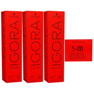 Schwarzkopf Igora Royal 3 x 60 ml 5-00 hellbraun natur extra Haarfarbe Cremefarbe