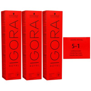 Schwarzkopf Igora Royal 3 x 60 ml 5-1 hellbraun asch Haarfarbe Cremefarbe