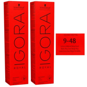 Schwarzkopf Igora Royal 2 x 60 ml 9-48 extra hellblond beige rot Haarfarbe Cremefarbe