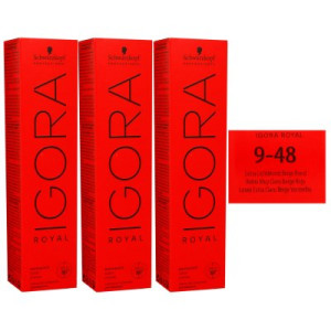 Schwarzkopf Igora Royal 3 x 60 ml 9-48 extra hellblond beige rot Haarfarbe Cremefarbe