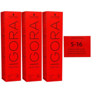 Schwarzkopf Igora Royal 3 x 60 ml 5-16 hellbraun cendre schoko Haarfarbe Cremefarbe