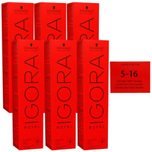 Schwarzkopf Igora Royal 6 x 60 ml 5-16 hellbraun cendre schoko Haarfarbe Cremefarbe