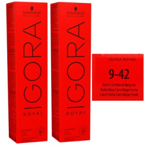 Schwarzkopf Igora Royal 2 x 60 ml 9-42 extra hellblond beige asch Haarfarbe Cremefarbe