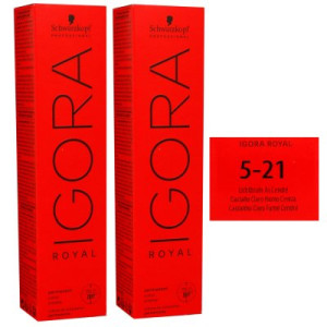 Schwarzkopf Igora Royal 2 x 60 ml 5-21 hellbraun asch cendre Haarfarbe Cremefarbe