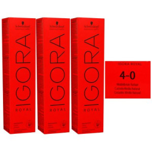Schwarzkopf Igora Royal 3 x 60 ml 4-0 mittelbraun Haarfarbe Cremefarbe