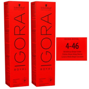 Schwarzkopf Igora Royal 2 x 60 ml 4-46 mittelbraun beige schoko Haarfarbe Cremefarbe