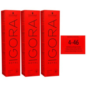 Schwarzkopf Igora Royal 3 x 60 ml 4-46 mittelbraun beige schoko Haarfarbe Cremefarbe