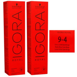 Schwarzkopf Igora Royal 2 x 60 ml 9-4 extra hellblond beige Haarfarbe Cremefarbe