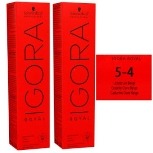 Schwarzkopf Igora Royal 2 x 60 ml 5-4 hellbraun beige Haarfarbe Cremefarbe