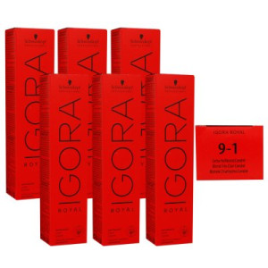Schwarzkopf Igora Royal 6 x 60 ml 9-1 extra hellblond cendre Haarfarbe Cremefarbe