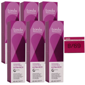 Londa Professional permanente Cremehaarfarbe Extra Rich 6 x 60 ml 8/69 hellblond violett cendre