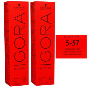 Schwarzkopf Igora Royal 2 x 60 ml 5-57 hellbraun gold kupfer Haarfarbe Cremefarbe