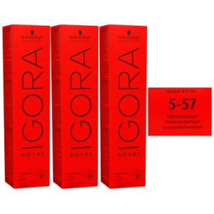 Schwarzkopf Igora Royal 3 x 60 ml 5-57 hellbraun gold kupfer Haarfarbe Cremefarbe
