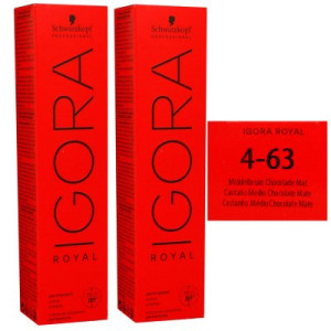 Schwarzkopf Igora Royal 2 x 60 ml 4-63 mittelbraun schoko matt Haarfarbe Cremefarbe