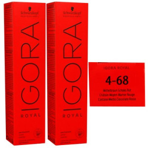 Schwarzkopf Igora Royal 2 x 60 ml 4-68 mittelbraun schoko Rot Haarfarbe Cremefarbe