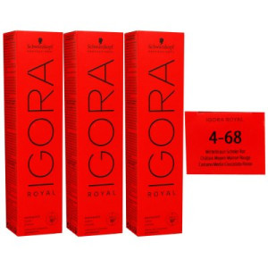Schwarzkopf Igora Royal 3 x 60 ml 4-68 mittelbraun schoko Rot Haarfarbe Cremefarbe