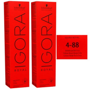 Schwarzkopf Igora Royal 2 x 60 ml 4-88 mittelbraun rot extra Haarfarbe Cremefarbe