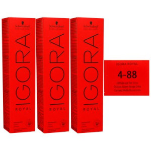 Schwarzkopf Igora Royal 3 x 60 ml 4-88 mittelbraun rot extra Haarfarbe Cremefarbe