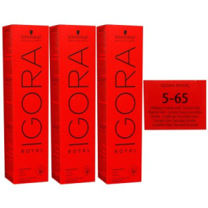Schwarzkopf Igora Royal 3 x 60 ml 5-65 hellbraun schoko gold Haarfarbe Cremefarbe