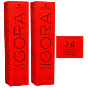 Schwarzkopf Igora Royal 2 x 60 ml 7-0 mittelblond Haarfarbe Cremefarbe