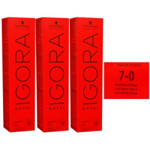Schwarzkopf Igora Royal 3 x 60 ml 7-0 mittelblond Haarfarbe Cremefarbe