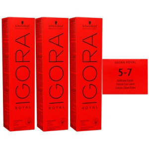 Schwarzkopf Igora Royal 3 x 60 ml 5-7 hellbraun kupfer Haarfarbe Cremefarbe